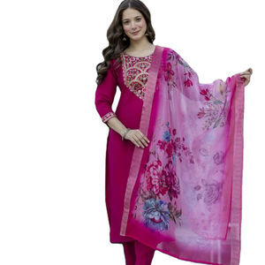 Beautiful Neck Design Daily & Office Party Special Straight Cut Border Traditional <b>Kurti</b> / Kurta Set At Reasonable Price 2026 - Product Image 1