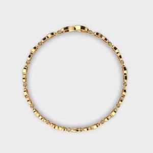 Classic 14K Gold Tennis Bracelet Dainty <b>Wedding</b> Jewelry with Moissanite and Diamond Perfect Party <b>Gift</b> - Product Image 4