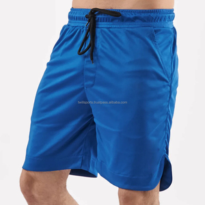 Shorts de sport personnalisés 2026 pour hommes, en toile, taille mi-haute, motif uni, séchage rapide, respirant, longueur genou, pour la musculation - Product Image 3
