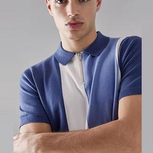 Hombres Polo Rayas Camisetas Nuevo Estilo Media Cremallera Polo Casual Wear Turn-Down Collar Polos - Product Image 6