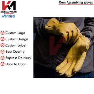 Gants en cuir de daim Tan pleine fleur pour hommes de qualité supérieure doux durables et chauds avec des gants d'assemblage de style doublure luxueux - Product Image 4