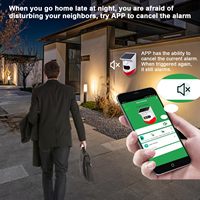 Alarme de sécurité solaire extérieure Daytech WiFi avec détecteur de mouvement, 2 niveaux de sensibilité réglables, son 130 dB, sirène lumineuse et application Tuya