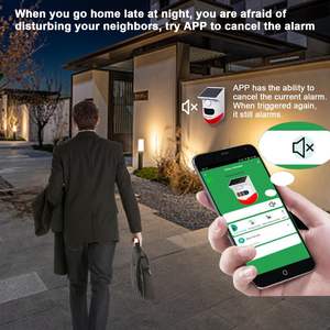 Daytech WiFi <span class=keywords><strong>Détecteur</strong></span> <span class=keywords><strong>de</strong></span> <span class=keywords><strong>Mouvement</strong></span> Alarme Extérieure 2 Sensibilité Réglable 130db Son Sirène <span class=keywords><strong>de</strong></span> Sécurité Solaire Lumière avec Application Tuya - Product Image 3