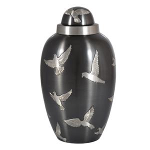 Urnes de crémation pour adultes en laiton de haute qualité avec des feuilles urnes funéraires en métal fini or et noir pour les cendres humaines - Product Image 3