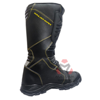 Bottes de moto d'aventure mi-mollet, hiver, zippées, imperméables, tige en PU, protection TPU, brodées, durables, semelle antidérapante en caoutchouc