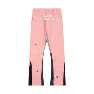 Pantalones de chándal de pierna ancha Pantalones de moda Hip Hop Pantalones de chándal acampanados Hombres Pantalones de algodón de rizo francés Pantalones de chándal holgados de pierna recta - Product Image 6