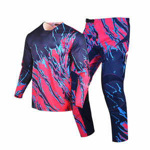 Ropa de carreras de moto transpirable con rejillas de ventilación diseño reflectante logotipo personalizado OEM conjunto de carreras de motos de fábrica - Product Image 1