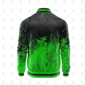 Best Selling Men Varsity <b>Jacket</b> for Winter, High Quality <b>Fleece</b> Fabric, Casual Street Style, Stand Collar, Zipper Closure - Product Image 3