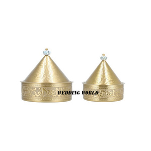 Ensemble de deux chauffe-plats en métal Casserole de créateur faite à la main Fournitures pour hôtels et restaurants Pot en métal de créateur - Product Image 3