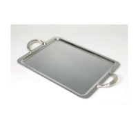 Plateau de service rectangulaire vintage en fer argenté, fait main, de haute qualité, en métal, pour bar, maison, hôtel, restaurant