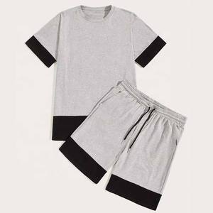Ensembles Chemises d'été à manches courtes Shorts T-shirts à impression personnalisée bicolore et ensembles de shorts de sport pour hommes - Product Image 1