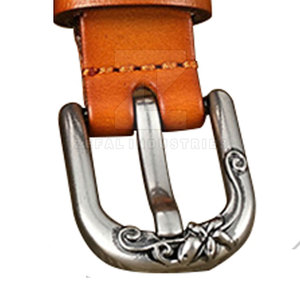 เข็มขัดหนังวัวแบบลำลองสำหรับผู้ชายพร้อมหัวเข็มขัดเหล็กปรับความยาวได้เป็นมิตรกับสิ่งแวดล้อม - Product Image 5