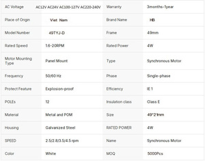 มอเตอร์ซิงโครนัส AC 49TYJ 220V ประสิทธิภาพสูง ออกแบบมาเพื่อระบบพัดลมระบายความร้อนและระบายอากาศที่มั่นคง - Product Image 6