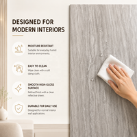 Panneau mural en PVC MORLENX aspect travertin gris clair, pour la décoration intérieure commerciale des halls d'hôtel