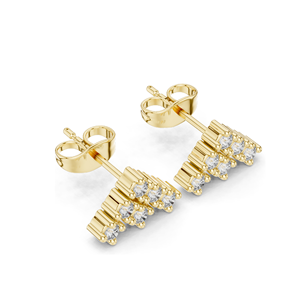 Boucles d'oreilles en grappe de diamants, diamants de laboratoire, clarté VVS-VS EF, 0,24 ct, disponibles en or 18 carats, 14 carats, 10 carats et argent 925, rose - Product Image 5