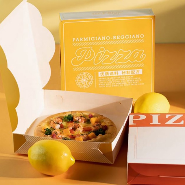Custom Printing Logo Kraft Paper Corrugated Food Pizza Packaging Box 6 7 8 9 12 14 16 18 Inches Brown Takeout Takeaway Food Box