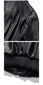 OEM Custom Logo Fashionable Street Casual Women's Faux Leather <b>Short</b> Slim Baseball <b>Jacket</b> Customized Leather Baseball <b>Jacket</b> - Product Image 4