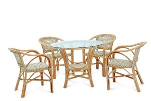 Ensemble de salle à manger Bonica Bistro pour meubles de salle à manger rotin élégant confortable fabriqué à la main pour hôtel - Product Image 4