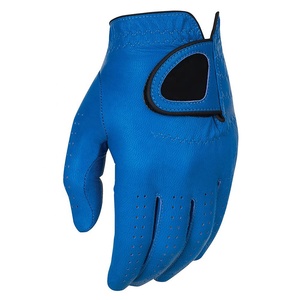 KATBROS INDUSTRY Golf <b>Glove</b> Right Hand White <b>Navy</b> Genuine <b>Leather</b> Breathable Non-Slip Hook Loop Closure Raised Rubber Print - Product Image 5