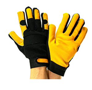 Gants de mécanicien en cuir avec logo en caoutchouc personnalisé et doublure en coton - Product Image 1