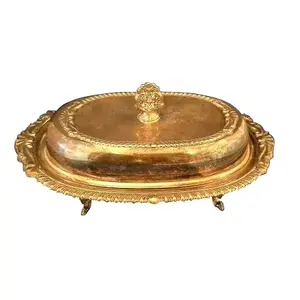 จานโลหะใส่เนยสำหรับตกแต่งโต๊ะอาหารดีไซน์สุดๆจานใส่เนยงานหัตถกรรมโลหะอินเดีย - Product Image 6