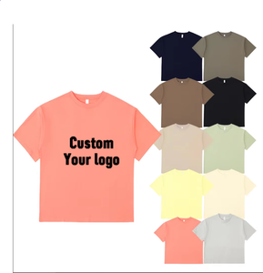 Poids lourd 310 GSM 100% coton à manches courtes sur mesure sérigraphie logo col rond plaine t-shirt pour hommes - Product Image 2