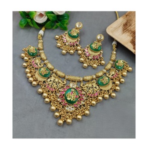 Exquisite Designer Premium Quality <b>Gold</b> Plated Fine Kundan Polki Moissanite Rajwadi Choker <b>Earrings</b> <b>Set</b> Women Traditional Gift - Product Image 1