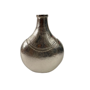 Florero de aluminio de diseño de lujo para decoración del hogar y boda, maceta de Metal hecha a mano de estilo indio, Color negro - Product Image 3