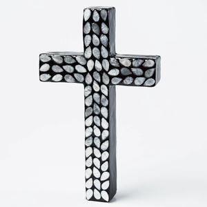 Vente en gros de carreaux de mur en nacre de haute qualité incrustation croix suspendue décoration murale faite à la main du Vietnam - Product Image 1