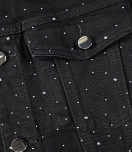 เสื้อแจ็กเก็ตผ้ายีนส์แนวสตรีทสำหรับผู้ชายเสื้อแจ็กเก็ตผ้ายีนส์แบบติดกระดุมมีกระเป๋าด้านหน้า - Product Image 4