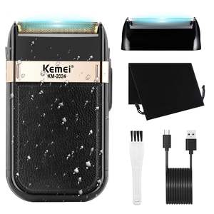 Afeitadora Eléctrica Recargable USB de Doble Cuchilla, Impermeable, Inalámbrica, para el Cuidado Facial, IPX7, Lavable, para Hombres - Product Image 3