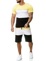 Nouveau survêtement d'été pour homme : short en coton respirant à taille élastique, motif uni, pour un confort maximal