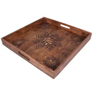 Juego de 2 bandejas decorativas para mesa de resorts de diseño elegante, bandeja de servicio de madera de alta calidad a precio competitivo - Product Image 5