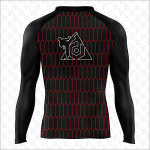 Ropa de entrenamiento físico de compresión de secado rápido de manga completa para hombre, estampado de sublimación personalizado de longitud larga, venta al por mayor de MMA - Product Image 5