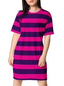Women <b>Striped</b> Dress Short Sleeve Dress Crew Neck Summer Midi Dress for Casual Daily - Product Image 4