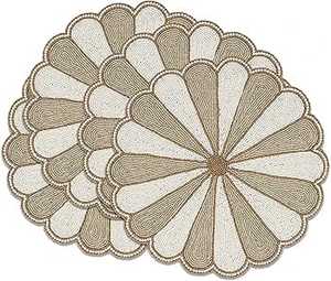 Ensemble de sets de table ovales faits à la main de 14 pouces en perles argentées et dorées, écologiques, style américain, avec motif en ardoise de verre pour séchage - Product Image 3