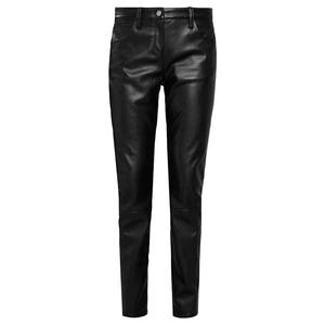 Pantalon en cuir d'agneau pour femme avec impression personnalisée, coupe régulière, longueur entière, décontracté, hiver, plat, imperméable, PU - Product Image 1