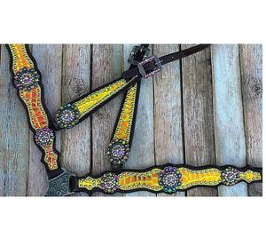 คอเสื้อหนังสีน้ำตาลพรีเมี่ยมแบบมีหูข้างเดียวมีแรงบันดาลใจจากหนังจระเข้สีสันสดใส - Product Image 2