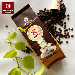 Nuevos granos de café Robusta tostados medios superiores al por mayor, certificado HACCP HALAL de Vietnam en bolsa de embalaje - Product Image 1