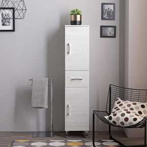 Meuble colonne de salle de bain sur pied Koricini Ravenna 148 cm en chêne blanc avec portes et tiroir - Product Image 1