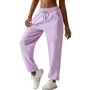 Pantalon de jogging ample en coton pour femme, taille élastique, coupe décontractée, pour adolescentes et femmes - Grande Vente - Product Image 1