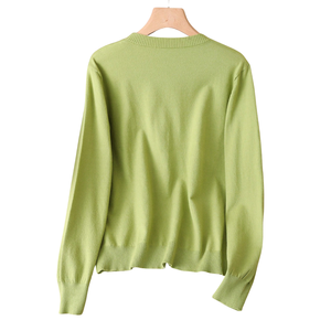 Suéter Clásico de Punto para Mujer, Cuello Redondo, Manga Larga, Puños Acanalados, Suave, Informal, Corte Regular, Cálido, para Uso Diario - Product Image 2