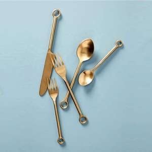 Increíble juego de cubiertos de acero inoxidable de líneas largas y beneficiosas, una elección práctica para hogares modernos, maravillosamente elaborado por ARTISTIQUE. - Product Image 1