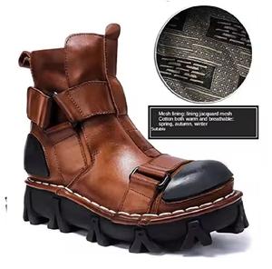 รองเท้าหนังมอเตอร์ไซค์แบบกำหนดเองระบายอากาศได้แห้งเร็วพร้อมคุณสมบัติที่ยั่งยืนและป้องกันรองเท้าบูทหนังมอเตอร์ไซค์ - Product Image 2