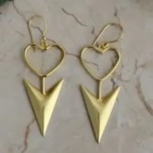 Pendientes de Nudo de Moda - Latón Hecho a Mano, Chapado en Oro, Estilo Contemporáneo Minimalista, Forma de Flecha, Lindos, para Mujer / Geométricos, Chic, Étnicos - Product Image 3