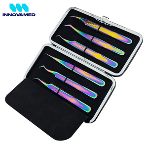 Pinces à cils professionnelles multicolores arc-en-ciel, précision en acier inoxydable, pinces à extensions de cils avec une prise parfaite - Product Image 3