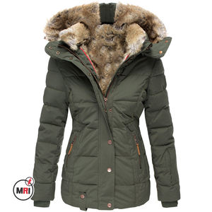 Women High Quality Long Knitted Winter Coat Windproof Waterproof Puffer <b>Jacket</b> Inner <b>Fur</b> Lining <b>Hood</b> Zipper Closure Warm - Product Image 2
