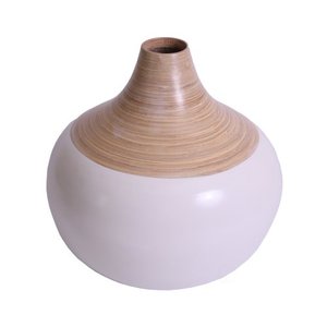 Juego de flores de bambú hilado blanco sólido al por mayor, jarrón único de varias formas para Decoración de mesa interior - Product Image 5