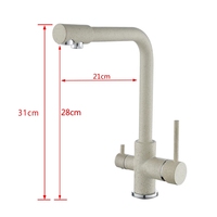 Robinet de cuisine moderne à double poignée thermostatique 3 voies avec installation sur plan pour projets de rénovation de cuisine