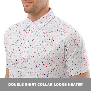 เสื้อกอล์ฟผู้ชายแขนสั้นผ้าโพลีเอสเตอร์แห้งสำหรับโปโลเสื้อยืดปักลายผ้าถักขายส่ง - Product Image 4